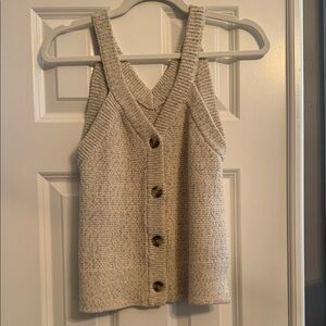 Madewell Cream multi colored Marled Knit V-Neck Sweater